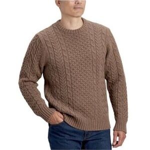 Duluth Trading Shetland Wool Cable Knit Sweater